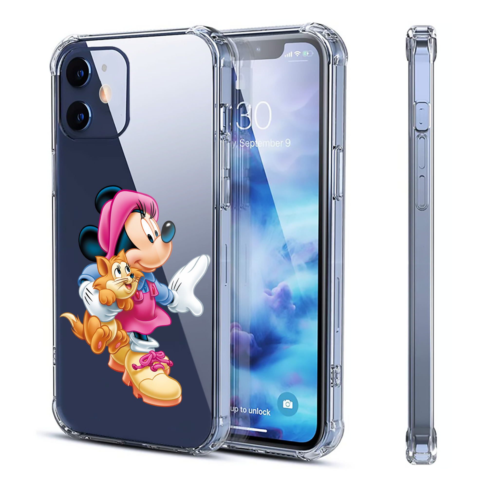 （画像用） ミッキーマウス Mickey Mouse 【iPhone 12シリーズ対応】透明スマホケース（クリアソフトケース）